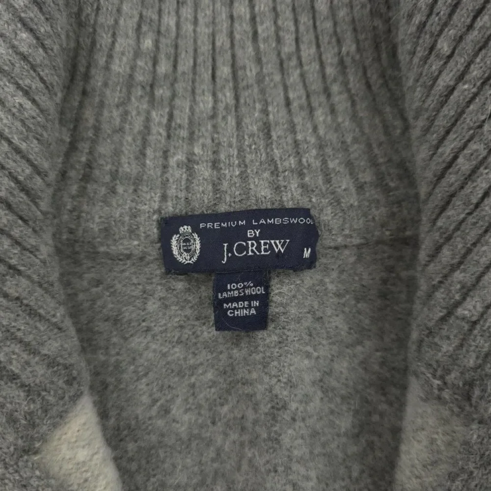 J CREW 100% Lambs Wool 1/4 Zip Sweater Argyle Old Money Preppy Quiet Luxury Golf
